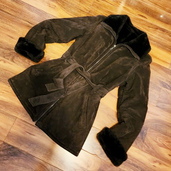 WILSONS Leather Suede Belted Coat - S (EUC) - Picture 14 of 15